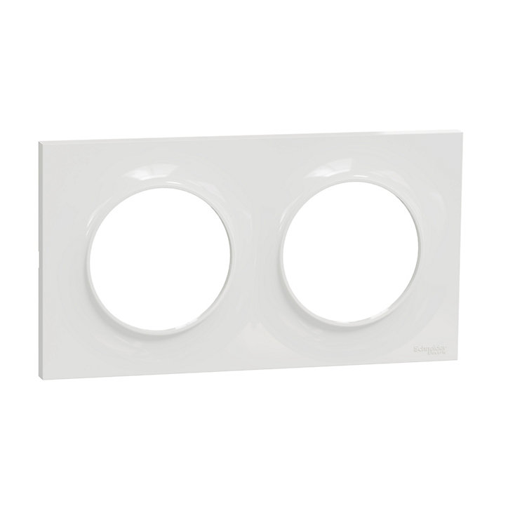 Plaque de finition double Schneider Electric Odace Styl blanc