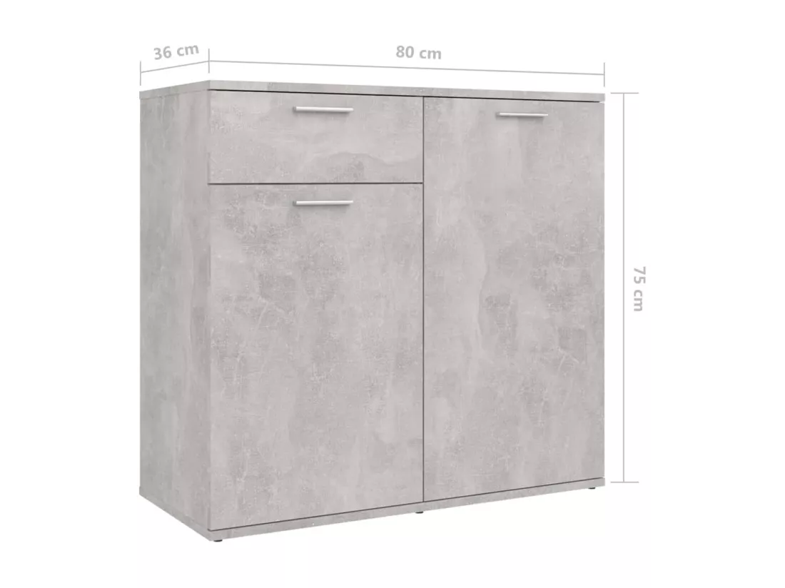 Buffet Gris béton 160x36x75 cm Aggloméré