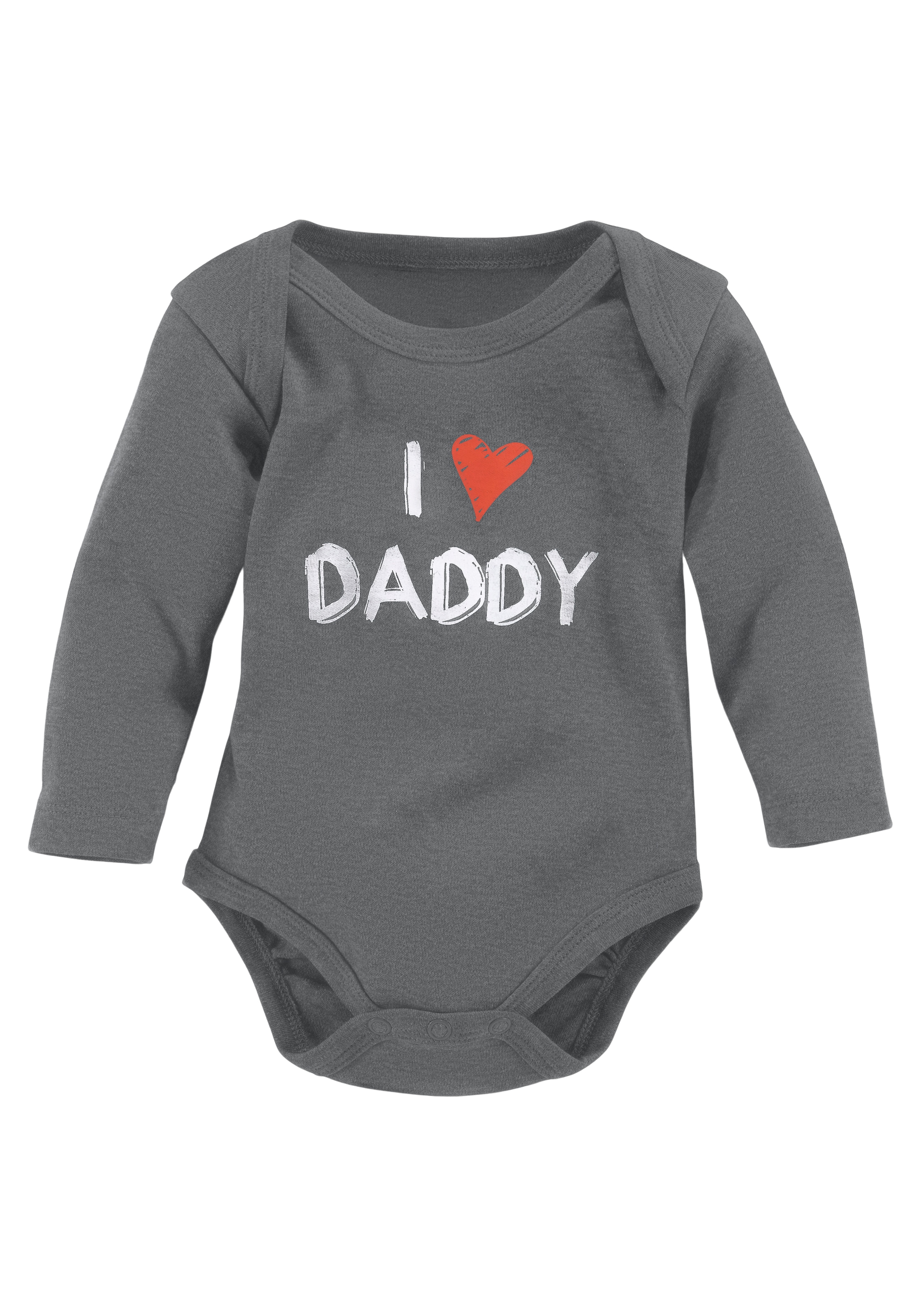 KIDSWORLD Langarmbody »2er Pack Baby-Bodies, Mummy & Daddy«, 2 Stk. aus Bio-Baumwolle