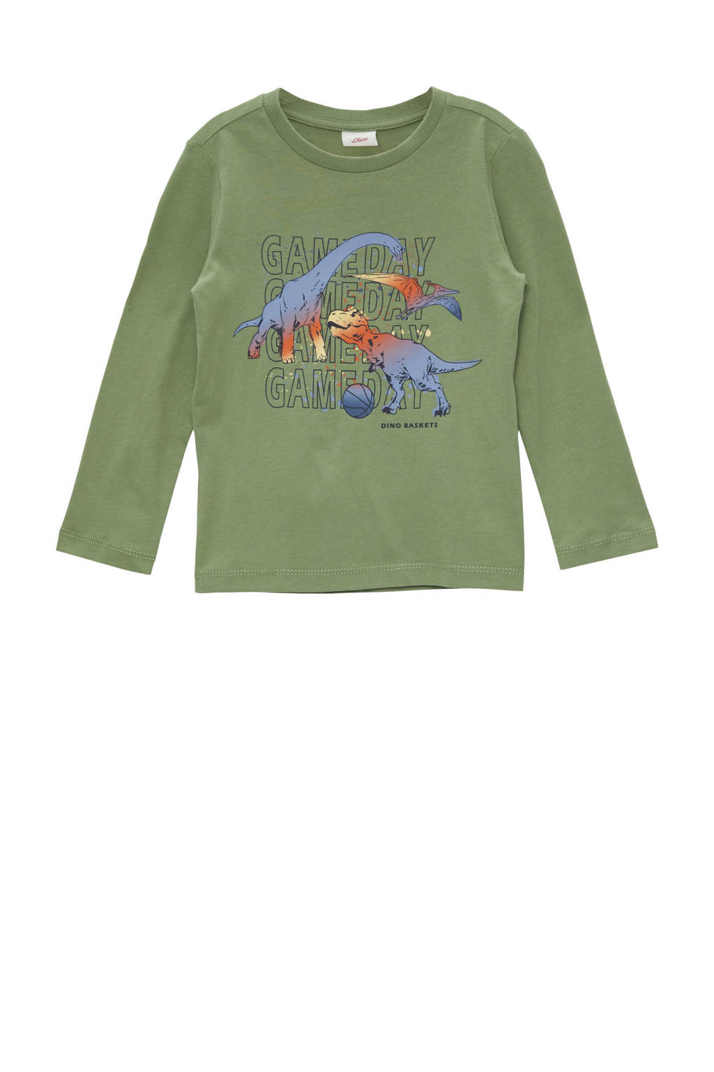 s.Oliver longsleeve met printopdruk groen