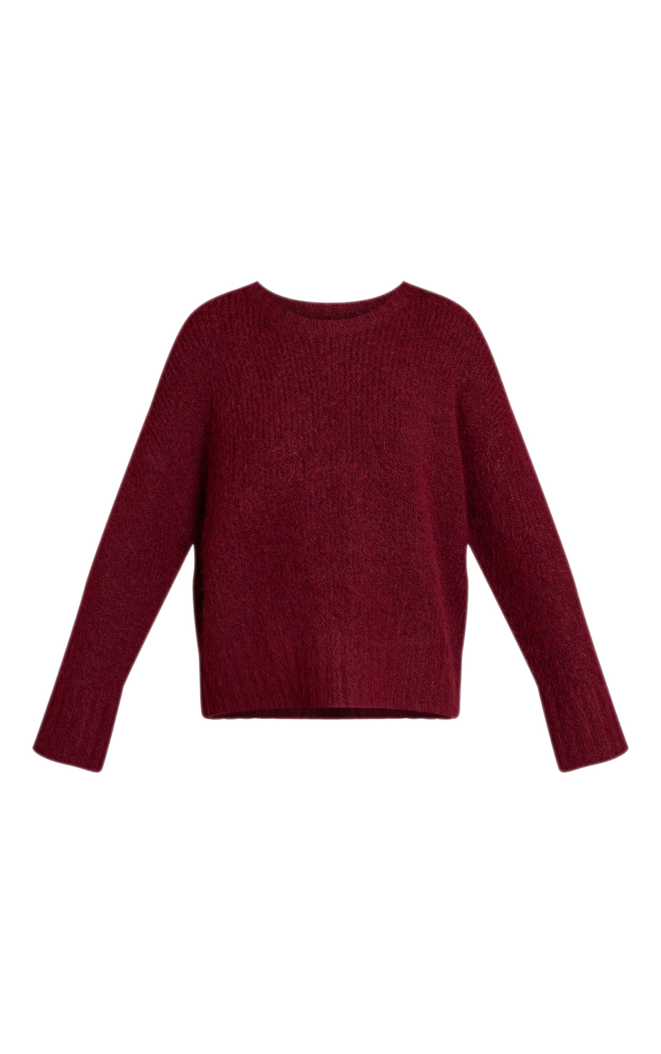 Rouge Bordeaux Synthétiquell Oversize À Détails Côtelés