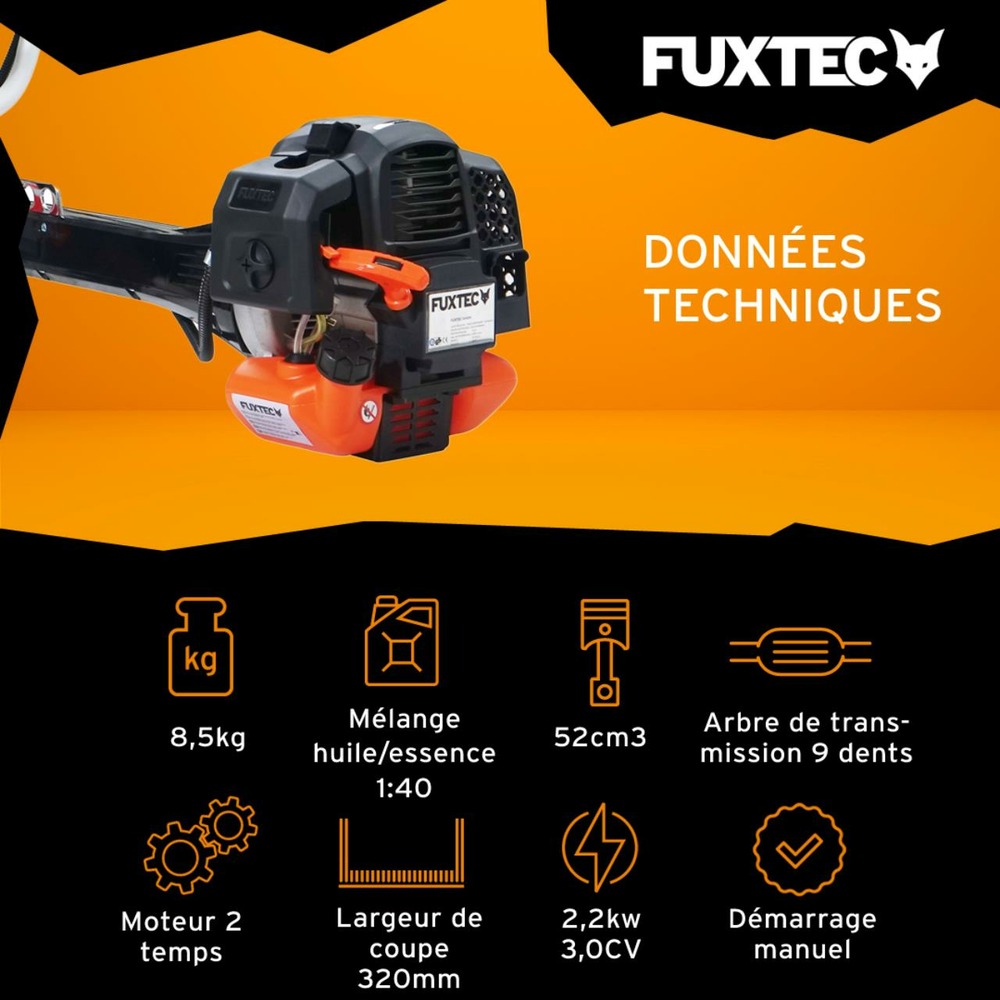 Débroussailleuse thermique professionnelle - fx-ps152 - 52cm3 3cv anti vibration