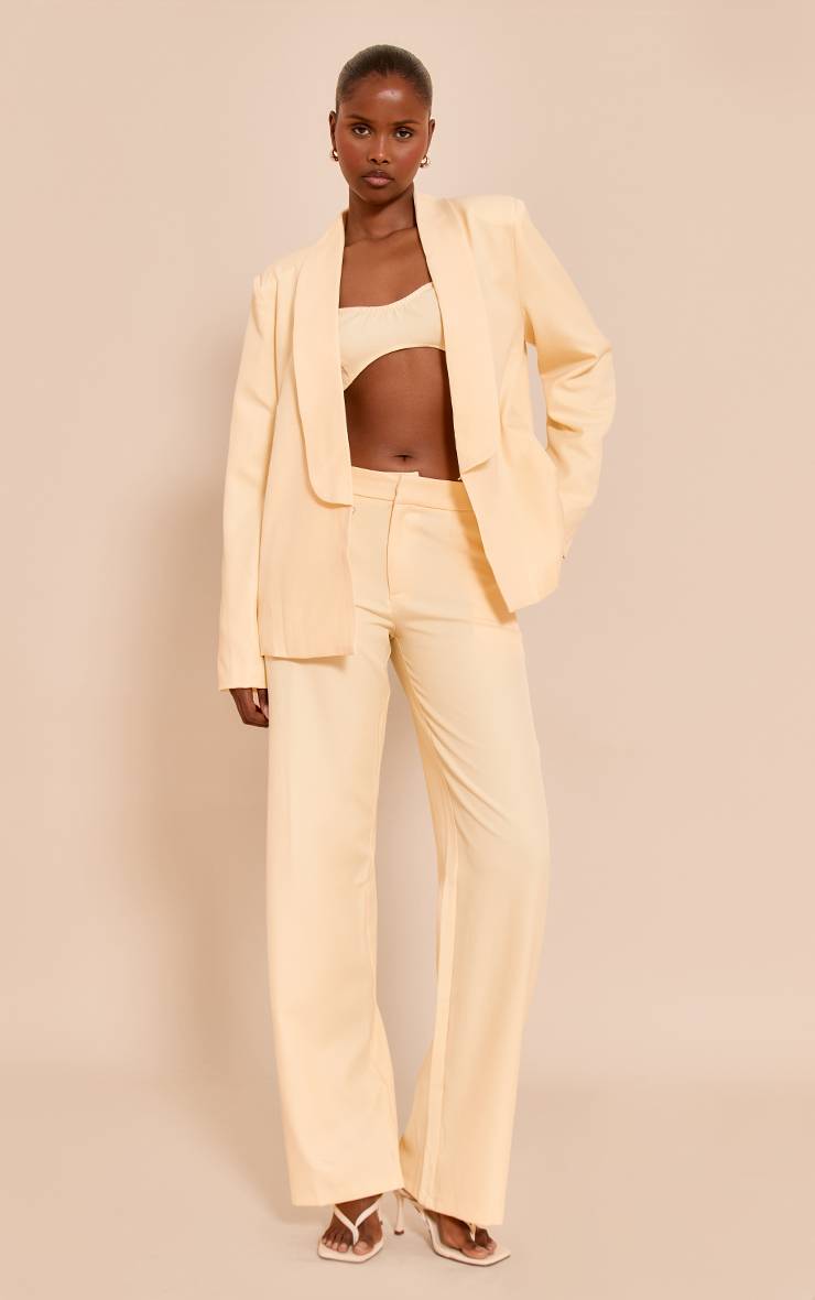 Butter Yellow Blazer Long Ajusté