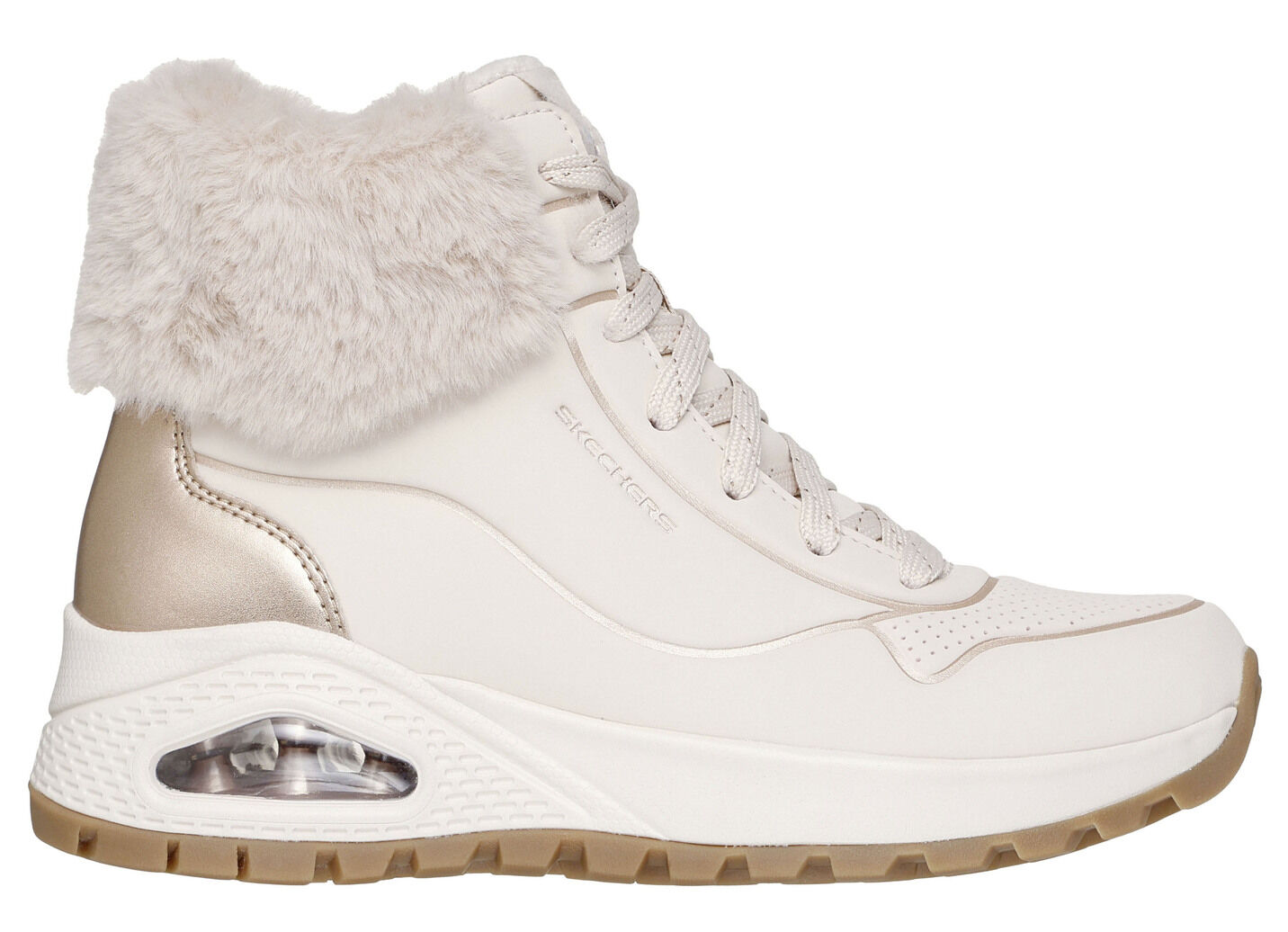SKECHERS, gefütterte Damen-Boots, Winterschuhe, mit flauschigem Plüschkragen
