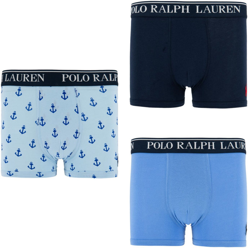 Køb Polo Ralph Lauren Elite Blue Bomuld Stretch 3 Pack Boxer/Brief