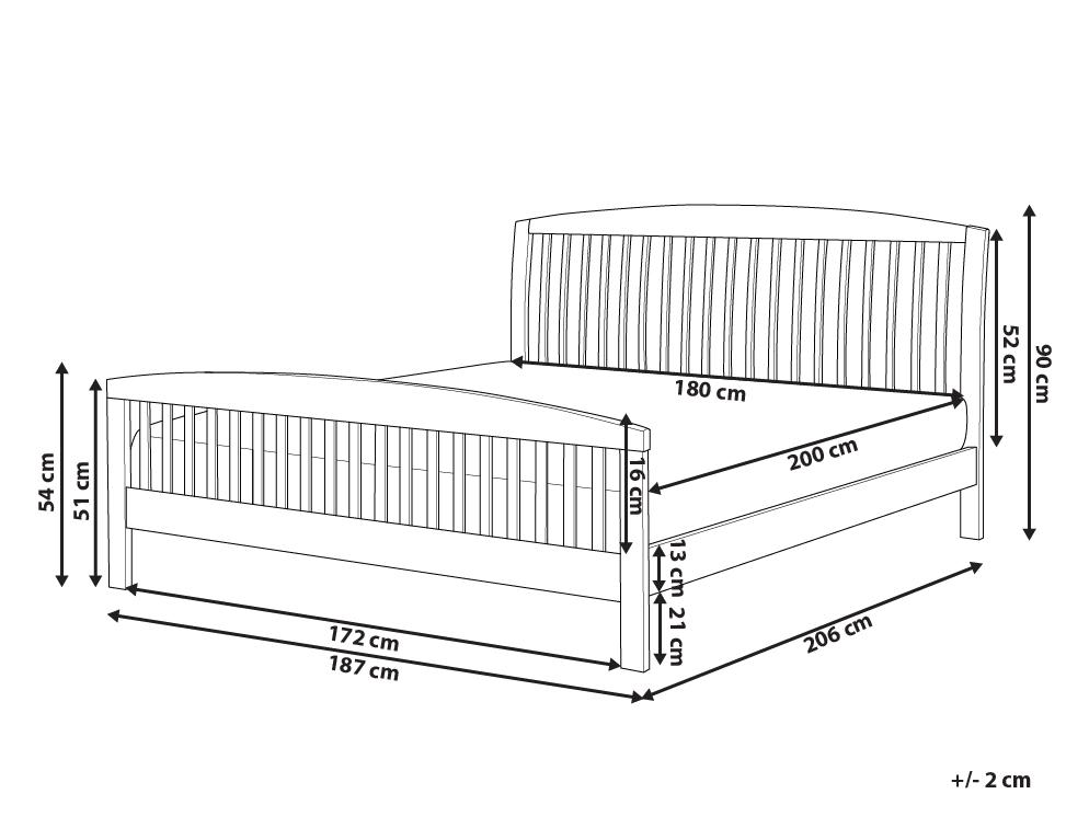 Bed Dennenhout CASTRES 180 x 200 cm Wit