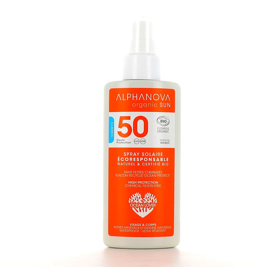 Alphanova Sun Spray solaire bio adulte SPF50 - Sans filtres chimiques