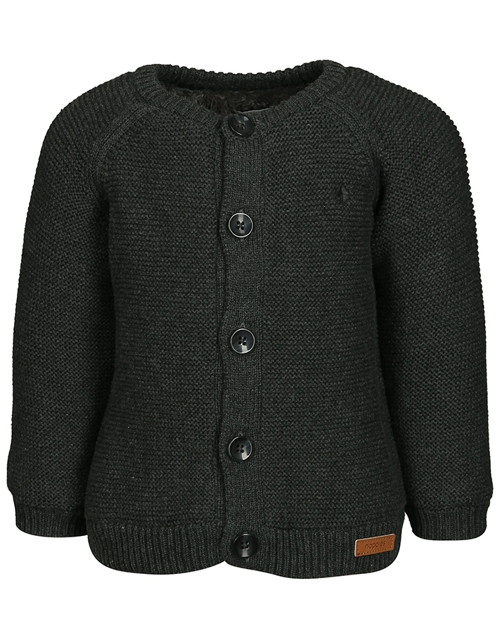 Strickjacke DANI KNIT mit Teddyfutter in dunkelgrau