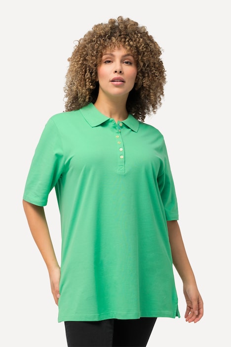 Poloshirt, Piqué, Polokragen, Samt-Knopfleiste, Halbarm