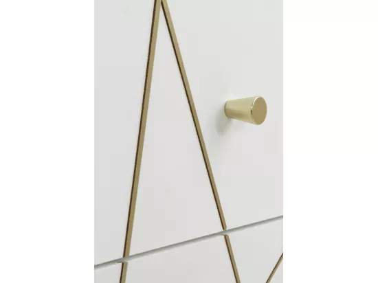 Commode 3 tiroirs et 1 porte laquée blanche