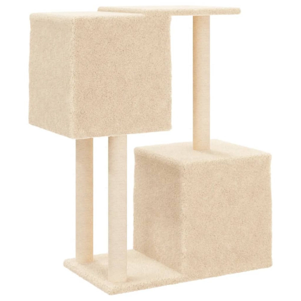 Arbre à chat avec griffoirs en sisal crème 86 cm