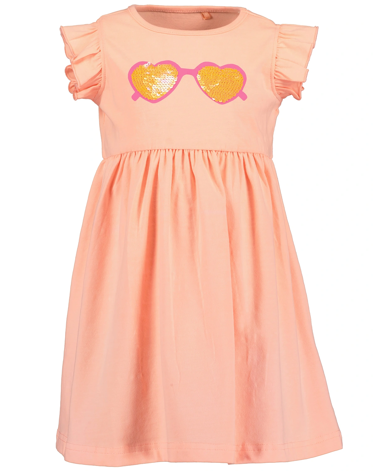 Kurzarm-Kleid SUNGLASSES mit Rüschenärmeln in orange