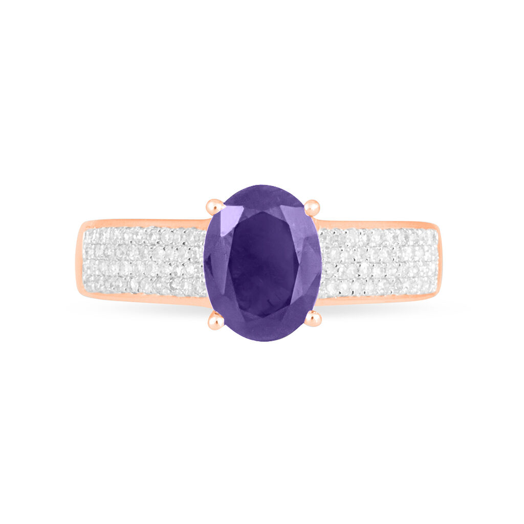 Bague Crista Or Rose Amethyste Et Diamant