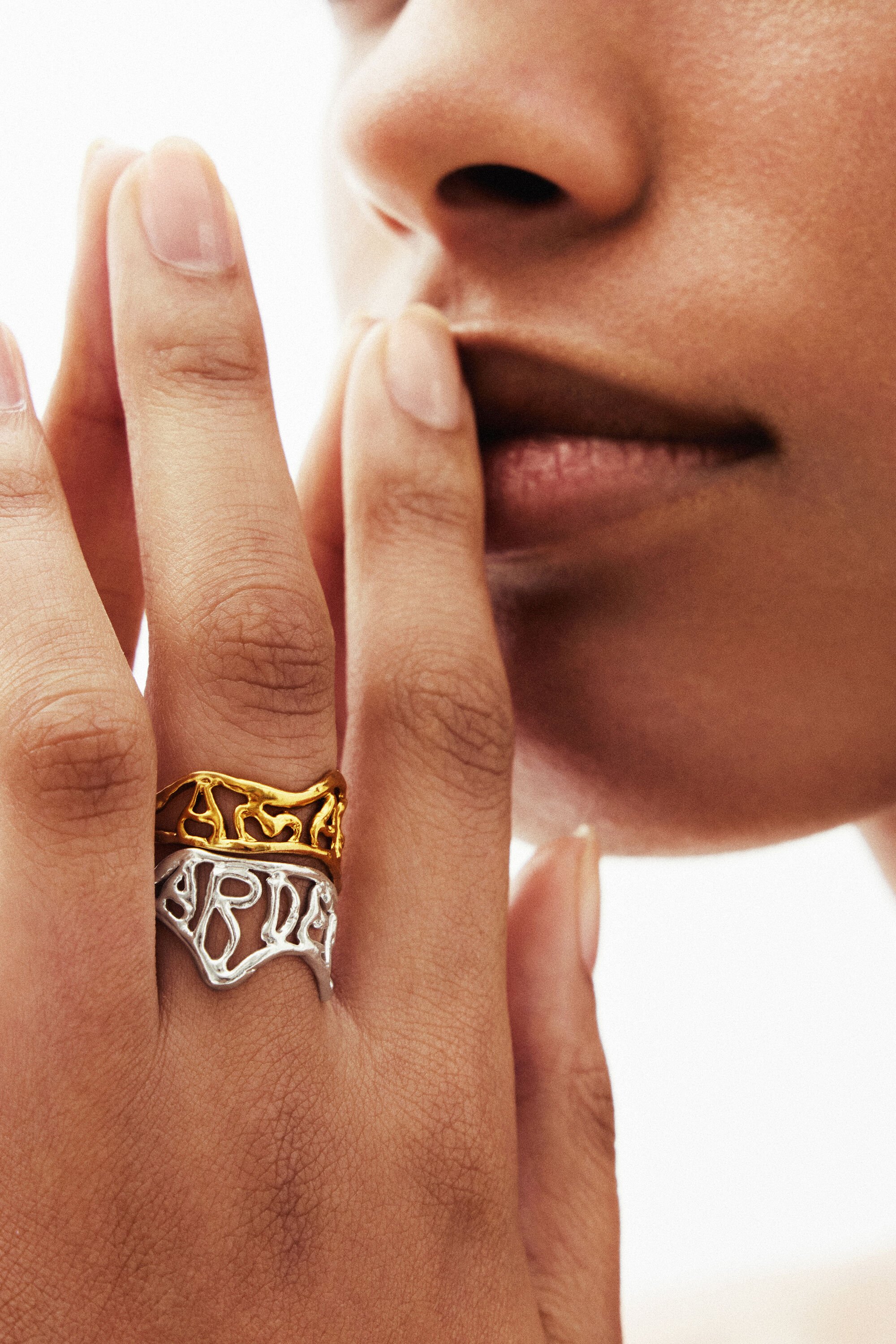 Bague message plaquée or Zalio