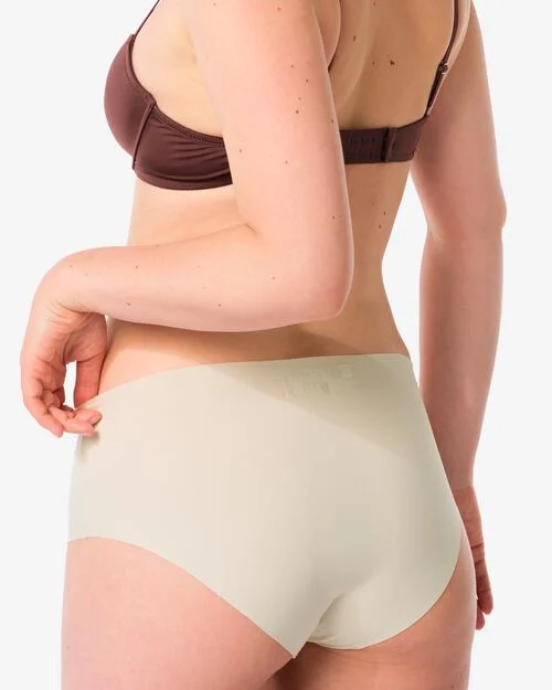 slip taille haute femme micro côtelé blanc cassé