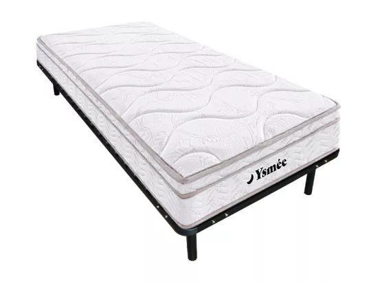 Ensemble 90 x 200 cm cadre à lattes + matelas ressorts 3 zones et mémoire de forme ép.20cm - WOLKENTANZ de YSMÉE