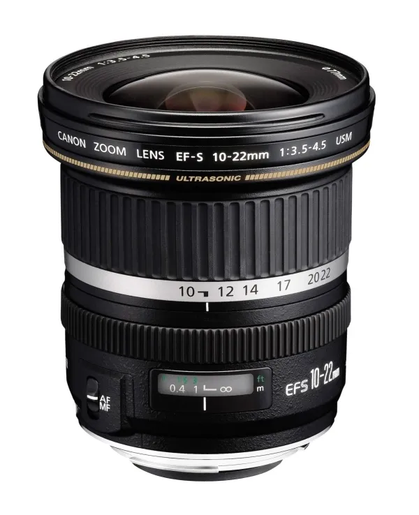 Canon EF-S - Vidvinkel zoom objektiv - 10 mm - 22 mm - f/3.5-4.5 USM - Canon EF/EF-S - for EOS 1000, 40, 450, 50, 500, 7D, Kiss F, Kiss X2, Kiss X3, Rebel T1i, Rebel XS, Rebel XSi