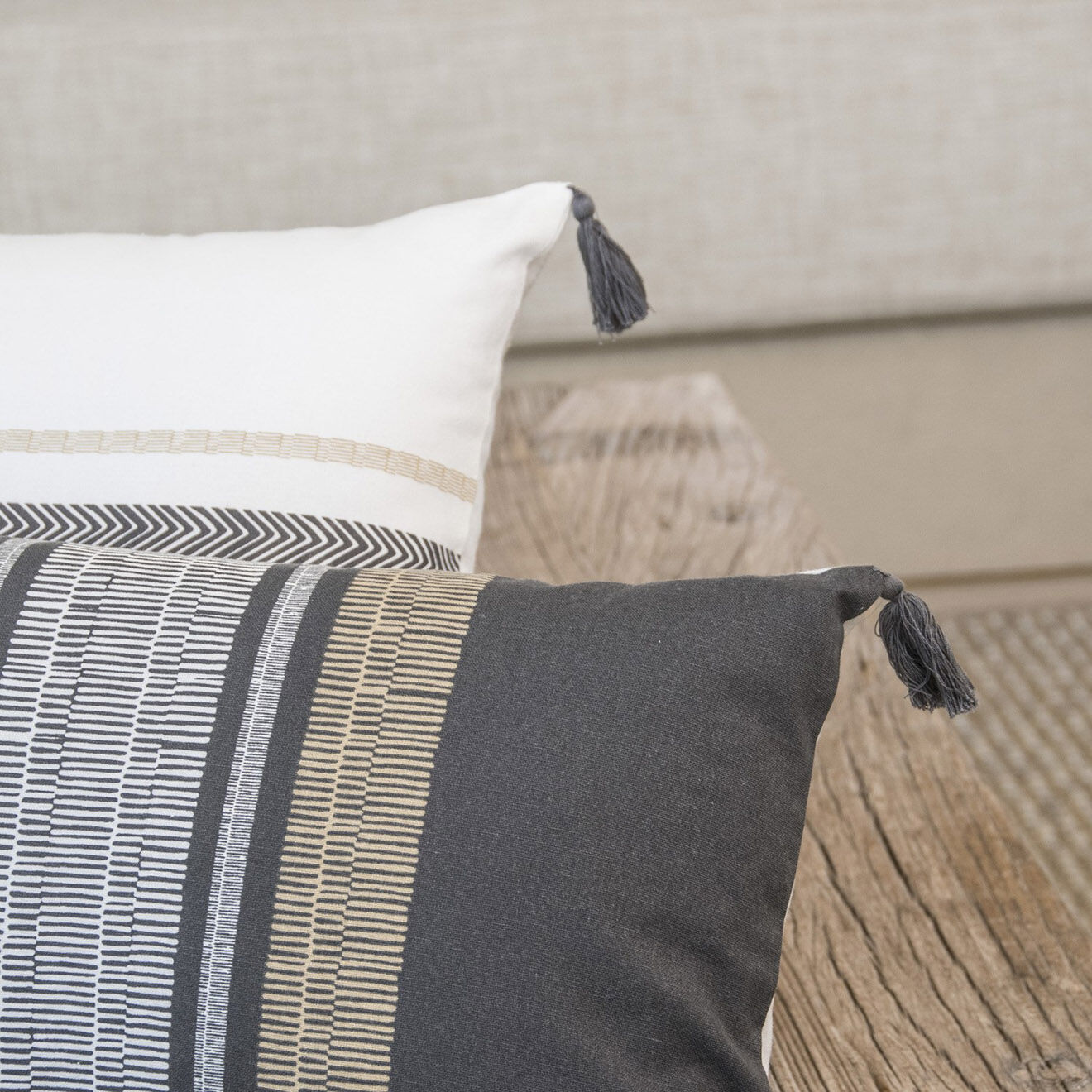 Febronie Housse de coussin Gracia ardoise - 50x30 cm
