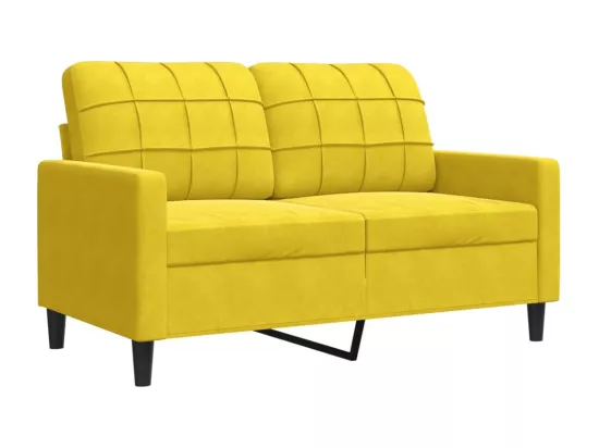 Ensemble de canapés 4 pièces avec coussins Jaune Velours