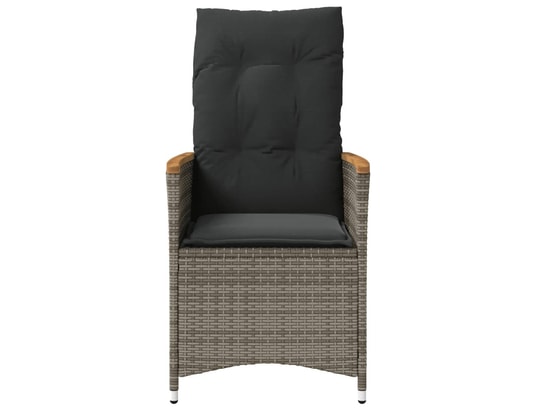 VIDAXL - Fauteuil Chaise inclinable de jardin avec coussins gris résine tress...