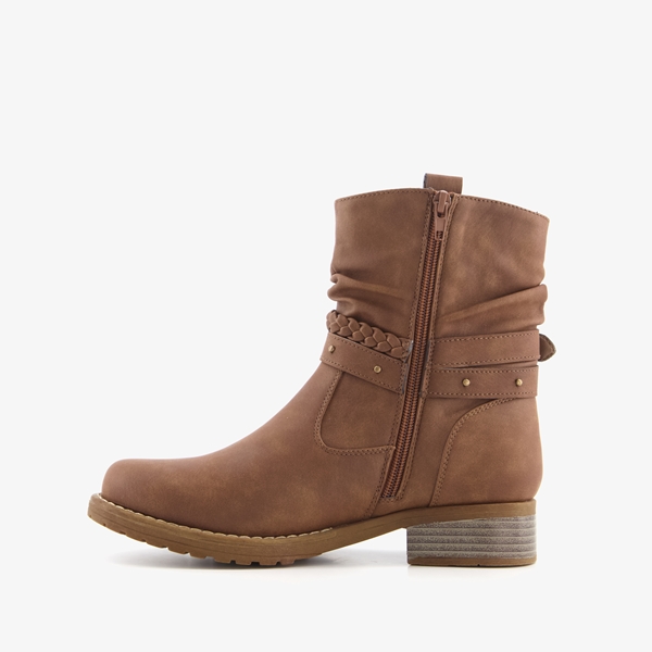 Blue Box dames enkellaarsjes cognac