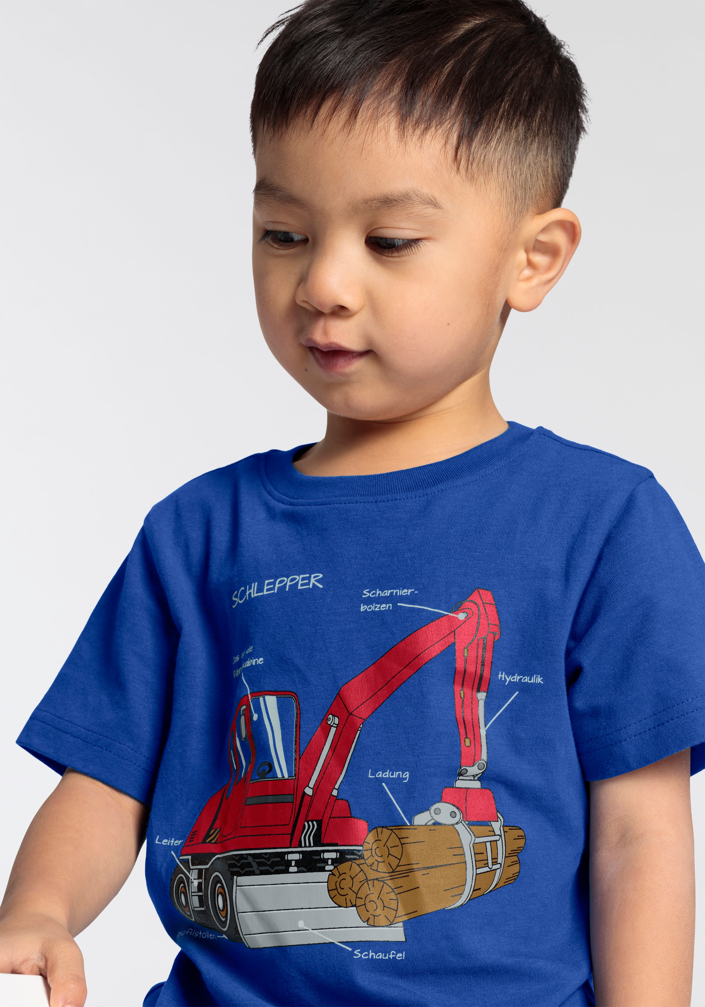 KIDSWORLD T-Shirt »für kleine Jungen«, Kurzarm,  Basic-Passform,  bedruckt mit Statements/Sprüchen