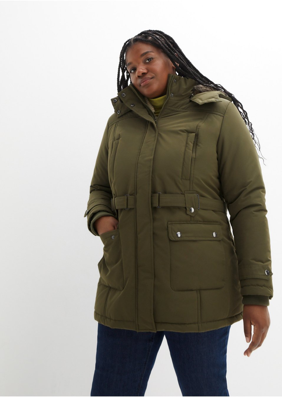 Manteau d'hiver avec capuche en synthétique