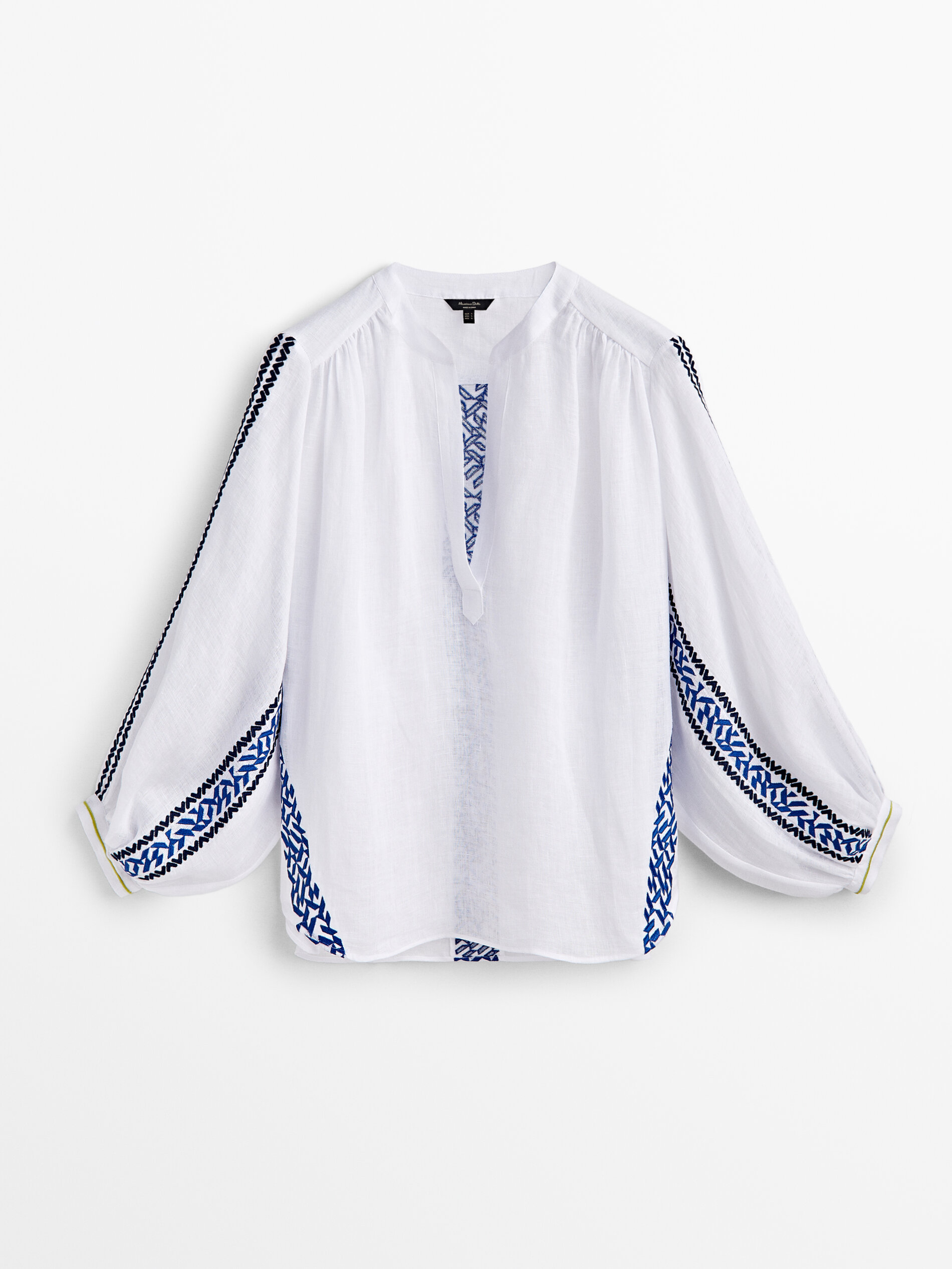 Camisa de linho bordada - BRANCA