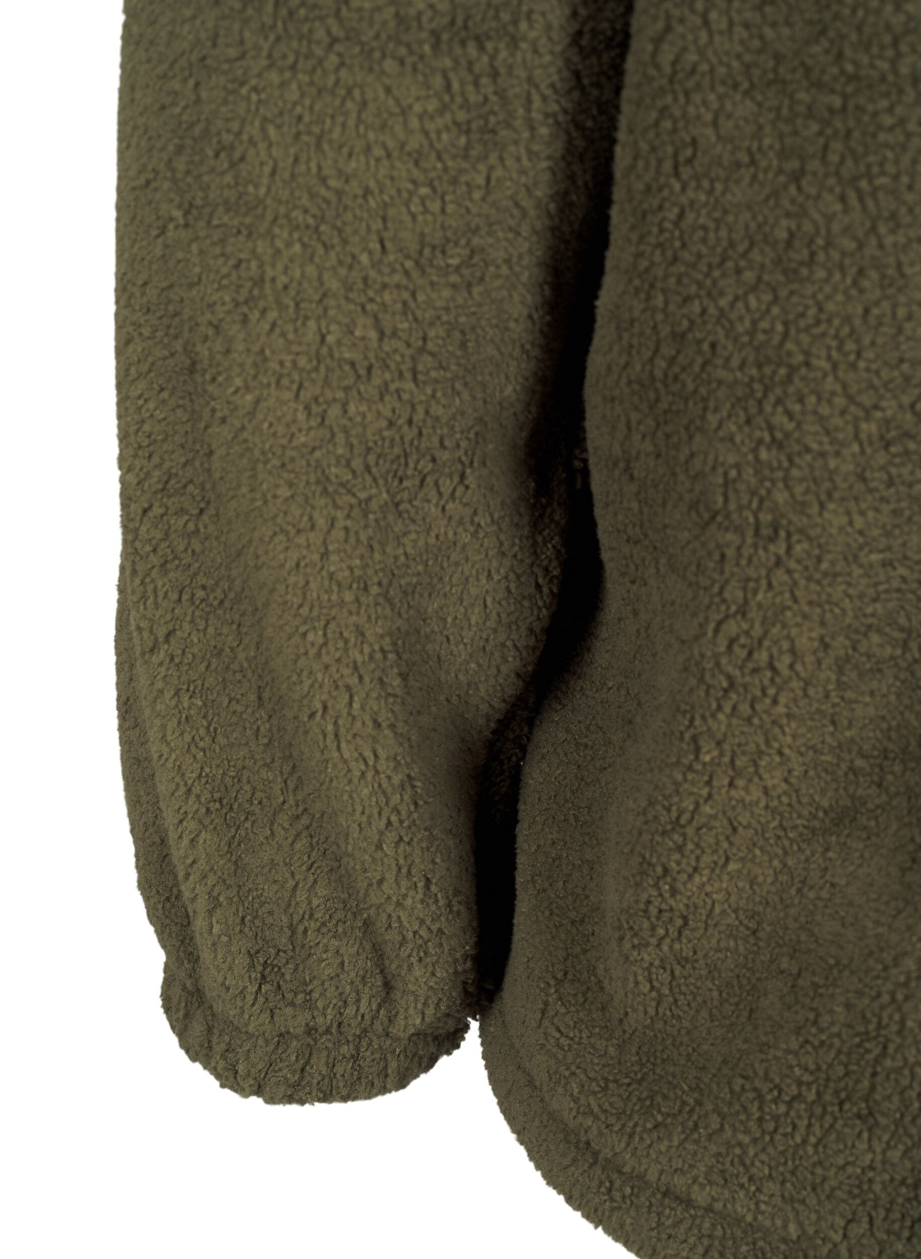 Løs teddy bluse med rund hals