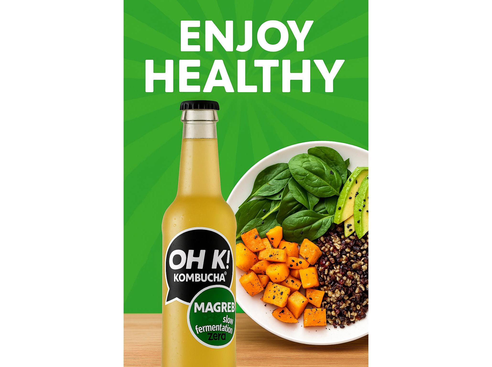 KOMBUCHA BIO OH K! MAGREB (MENTA E ALCAÇUZ) 330ML