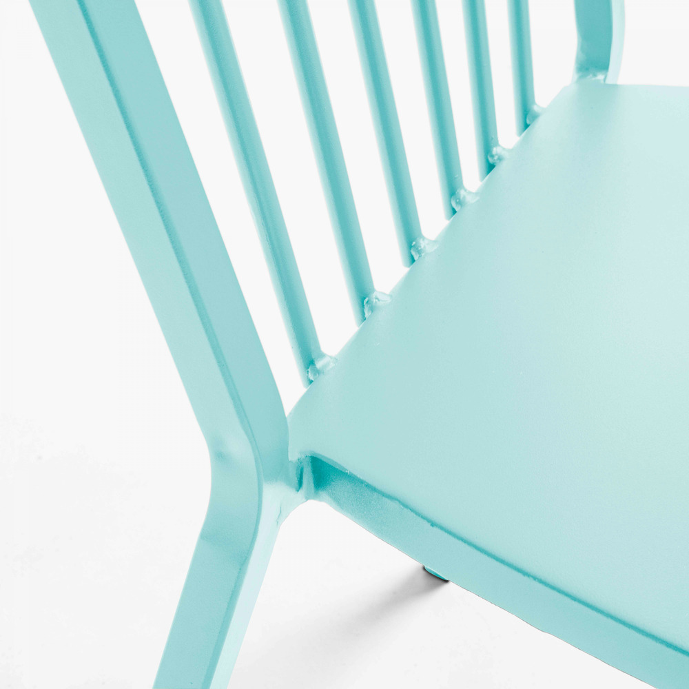 Chaise bistrot en métal turquoise