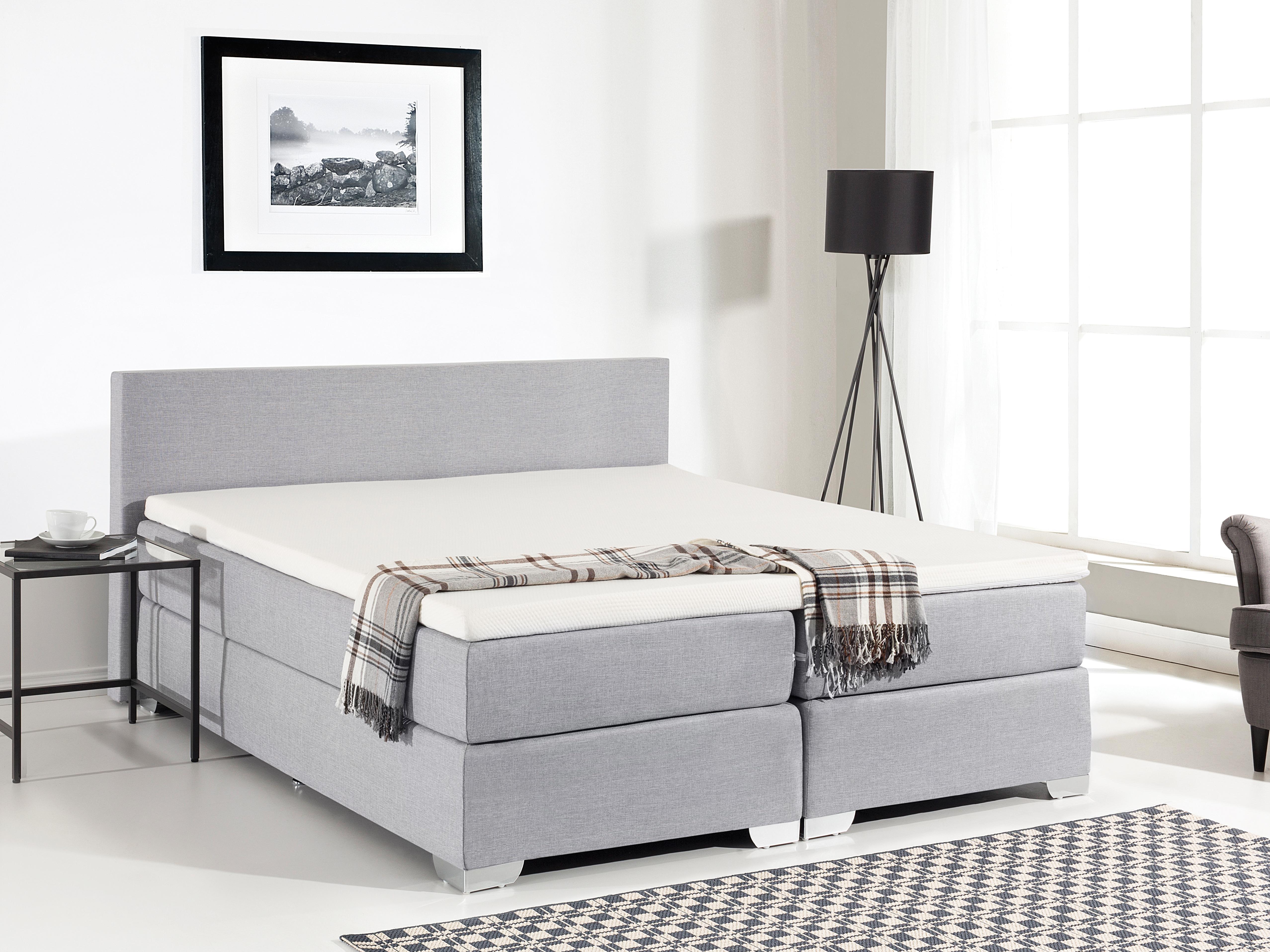 Boxspring Stof PRESIDENT 180 x 200 cm Lichtgrijs