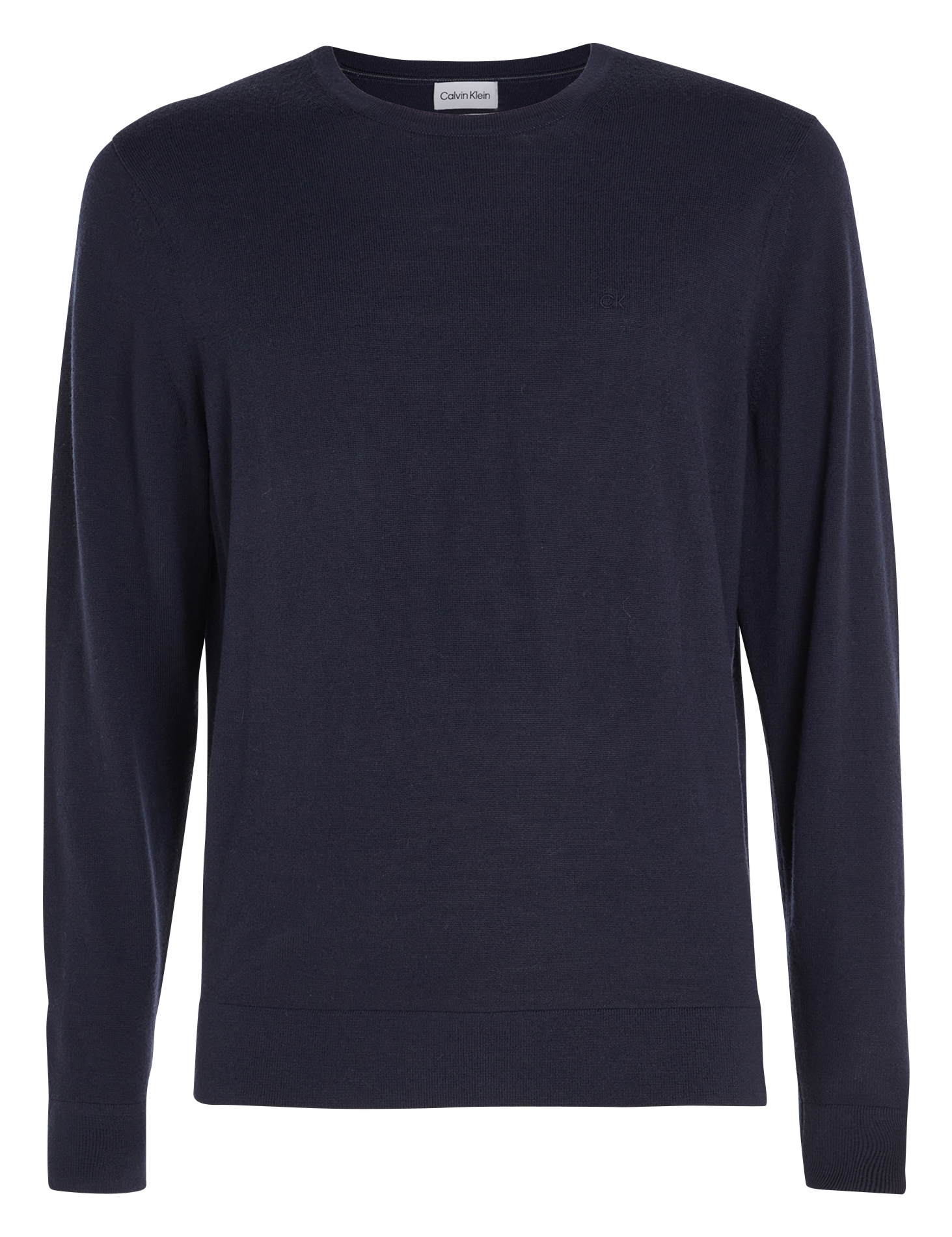 Pull col rond regular-fit en laine| Bleu