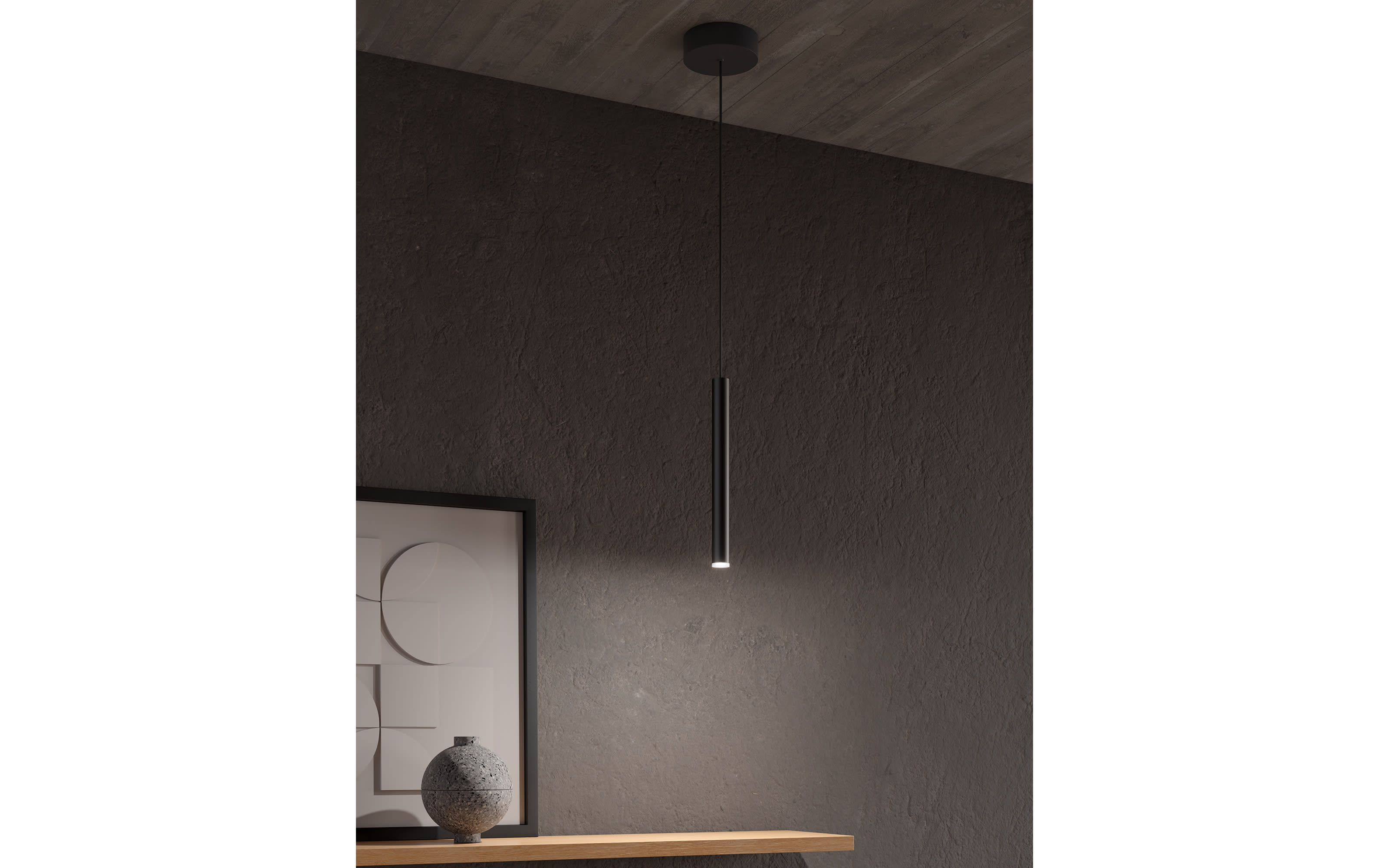 LED-Pendelleuchte Calina, schwarz, 150 cm, inkl. Funkfernbedienung