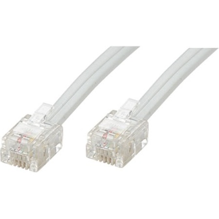 Cordon RJ11 mâle à mâle - 5 m - blanc