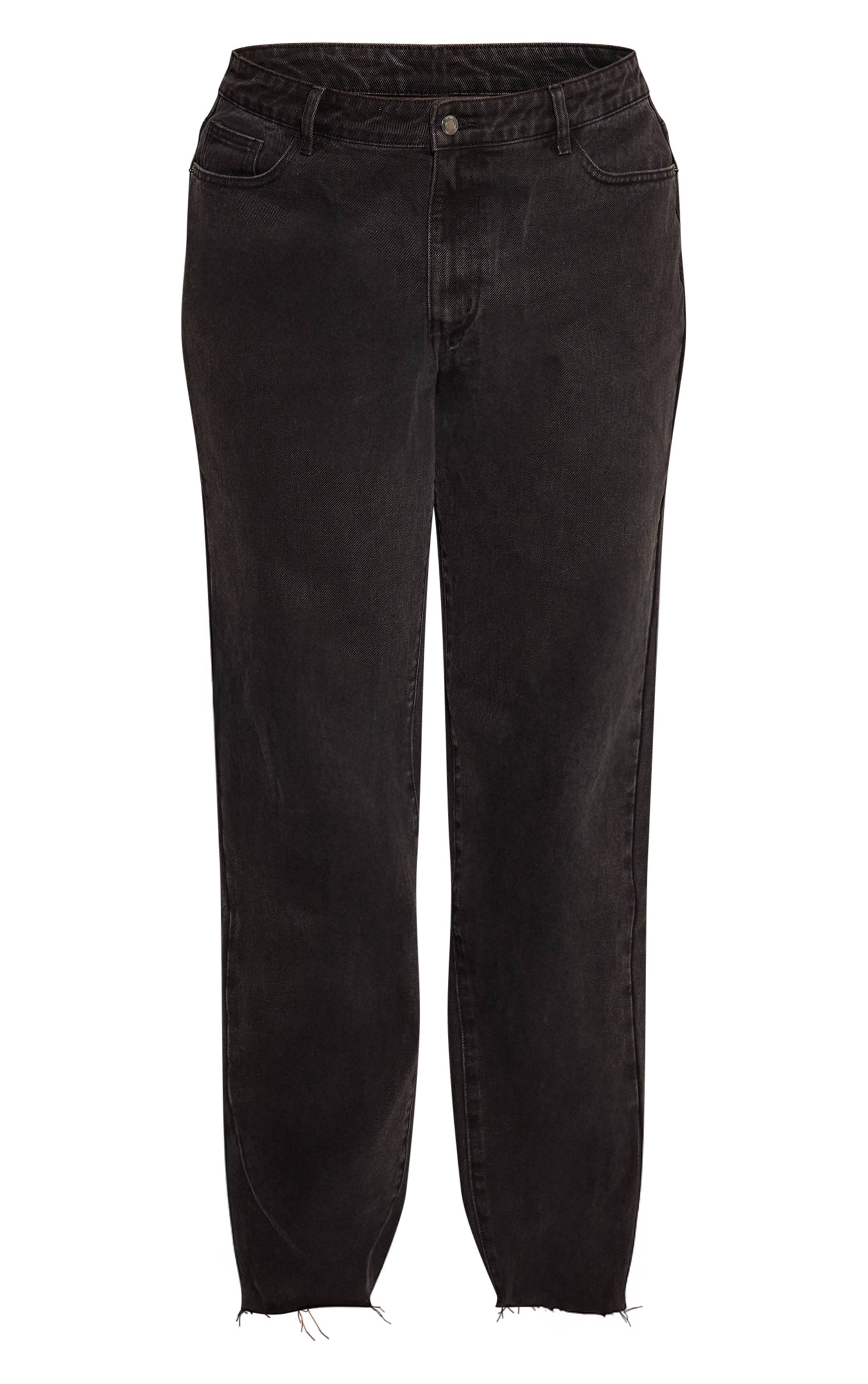 Noir Prettylittlething Plus Jean Droit Jambe Longue