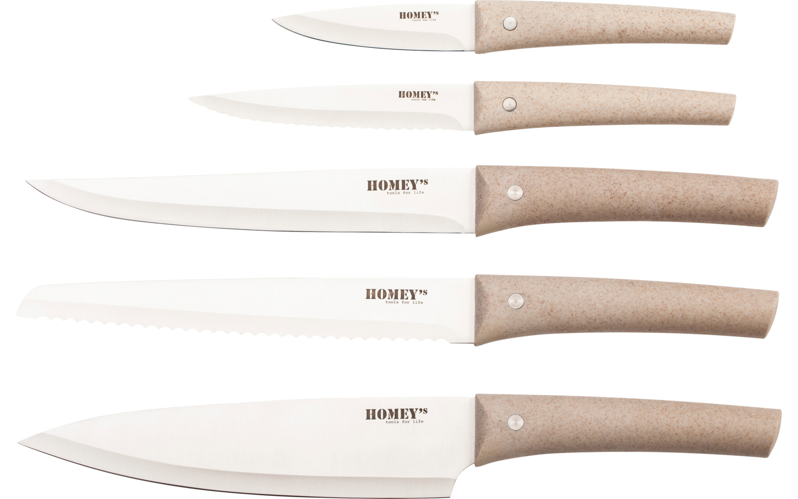 Homeys Vitt Fleischmesser 33 cm beige/silber