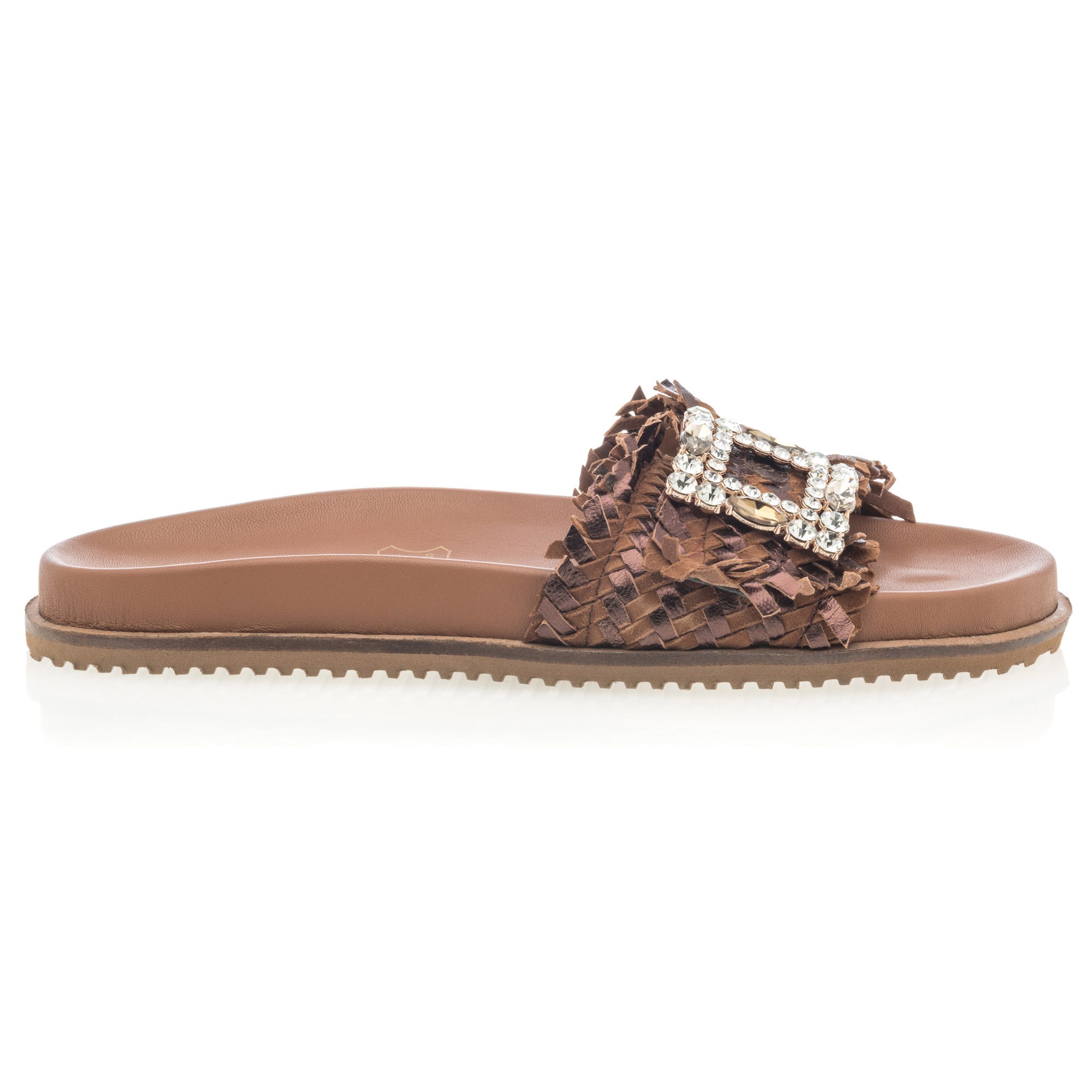 Mules Femme en cuir bronze