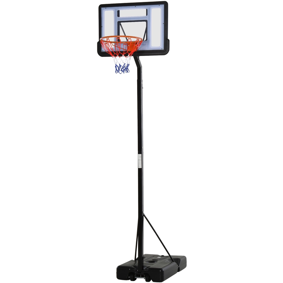 HOMCOM Basketballkorb mit 2 Rädern schwarz