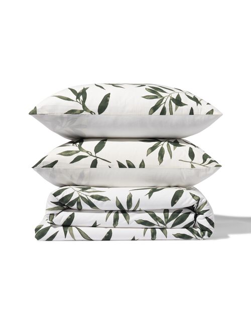 housse de couette en coton doux 240x200/220 branche d’olivier vert