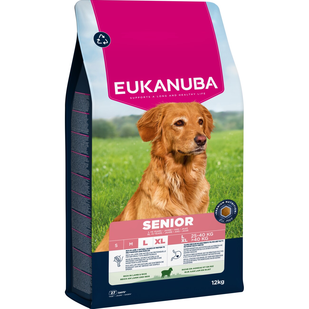 EUKANUBA Trockenfutter Hund, Senior, groß, Lamm 12 kg