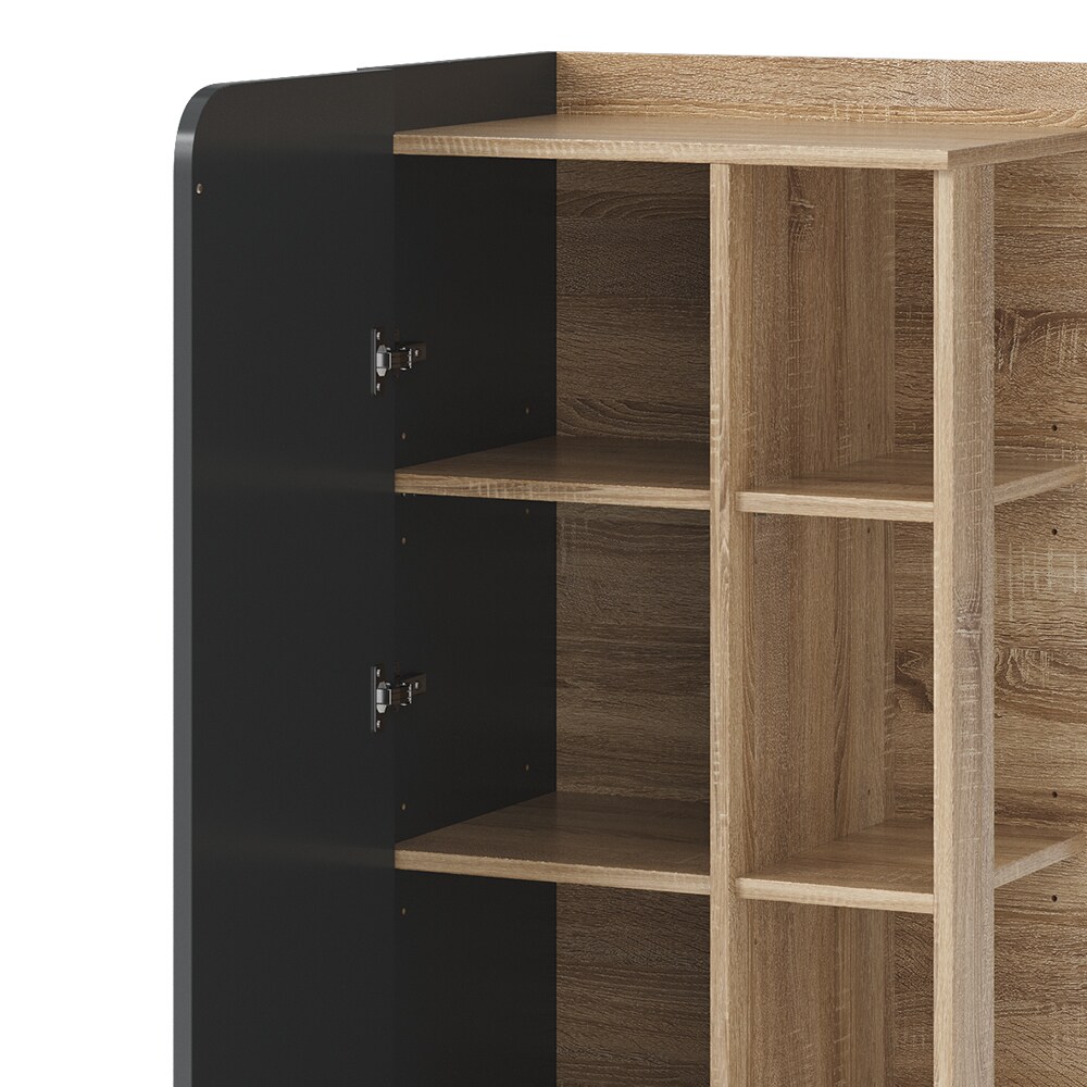 Vicco Midischrank Karen Sonoma Anthrazit 50 x 128 cm Tür offene Fächer