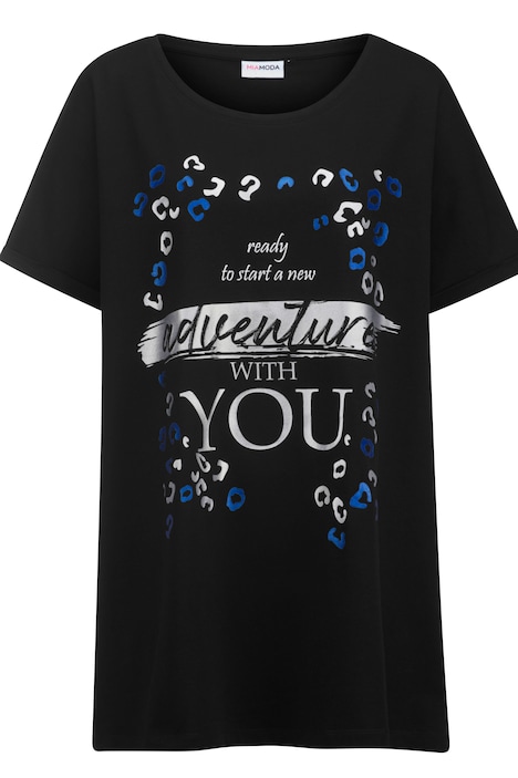 T-Shirt, großer Druck. Rundhals, Halbarm
