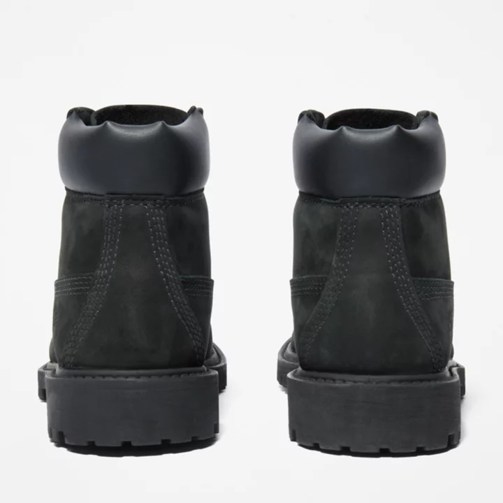 Bota Timberland Premium de 6 polegadas para jovens na cor preta.
