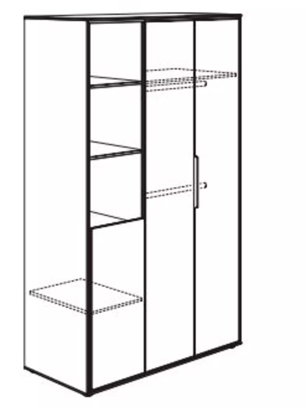 Kleiderschrank Lieven 126 x 204 cm