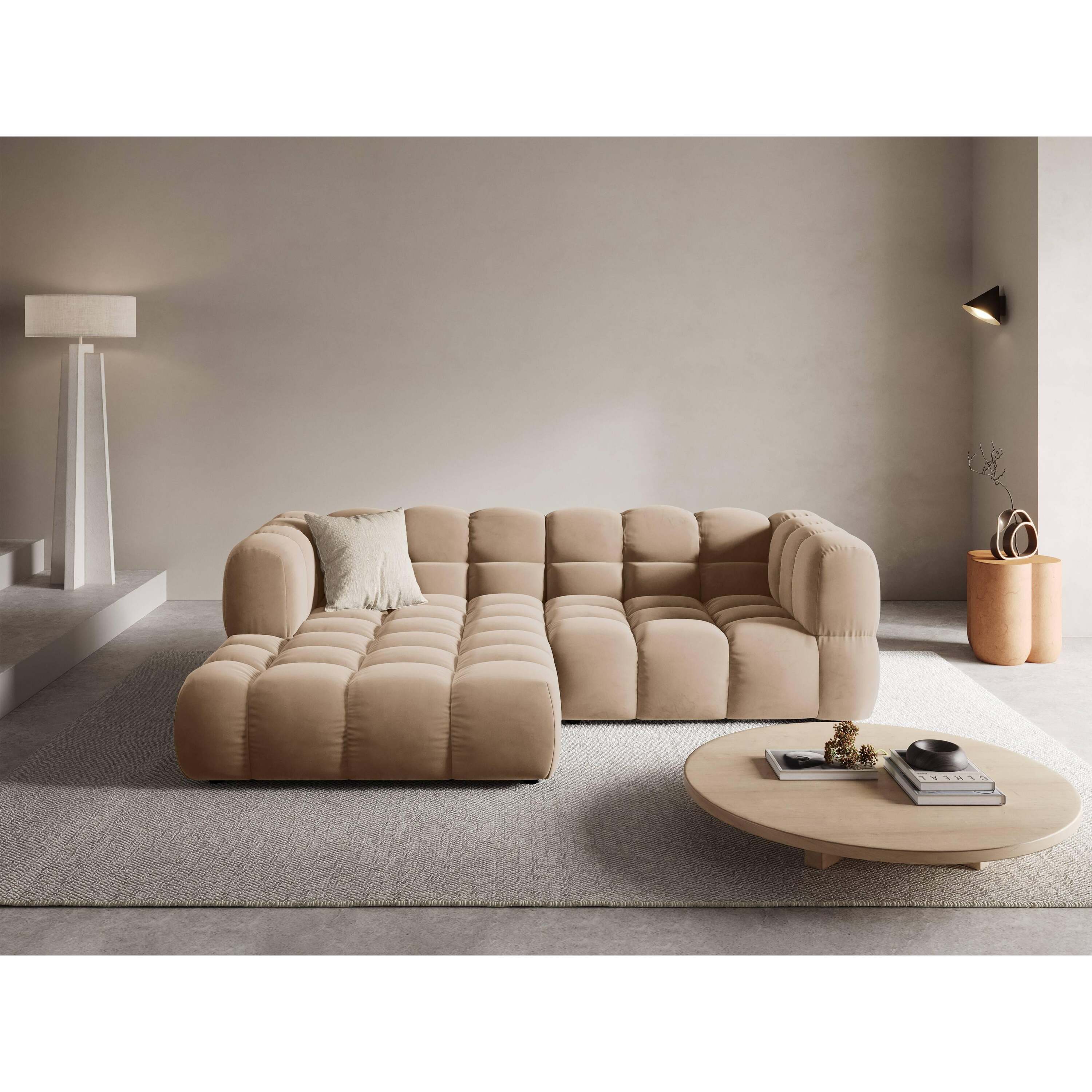 Cosmopolitan Design Sky 3-zits Hoekbank Links - Zandkleurig