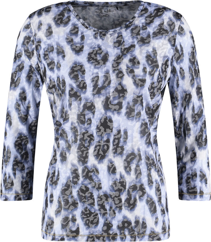 Gerry Weber T-SHIRT 3/4 SLEEVE Blue/black leo print