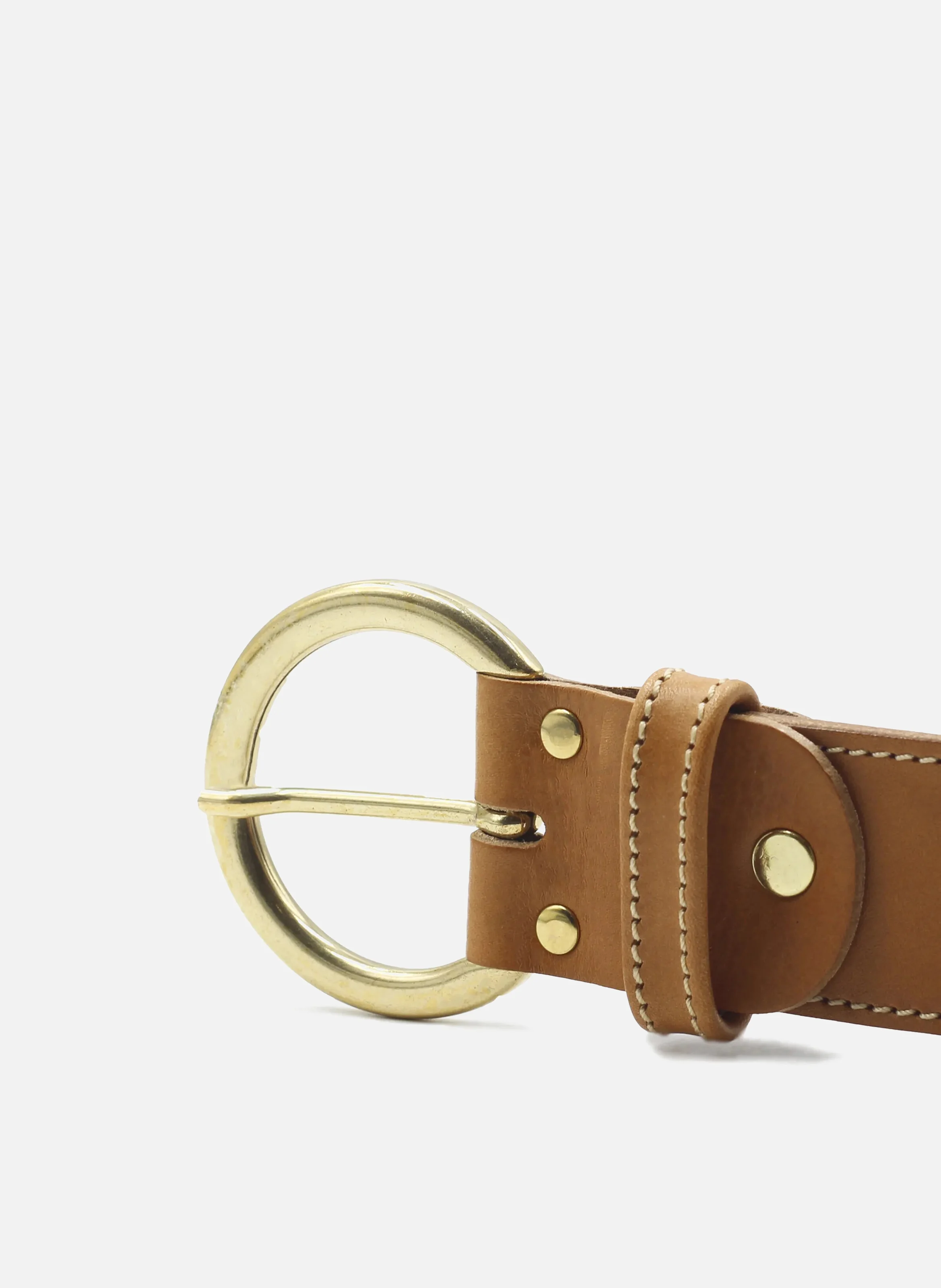 Ceinture bohème cuir lisse | Marron