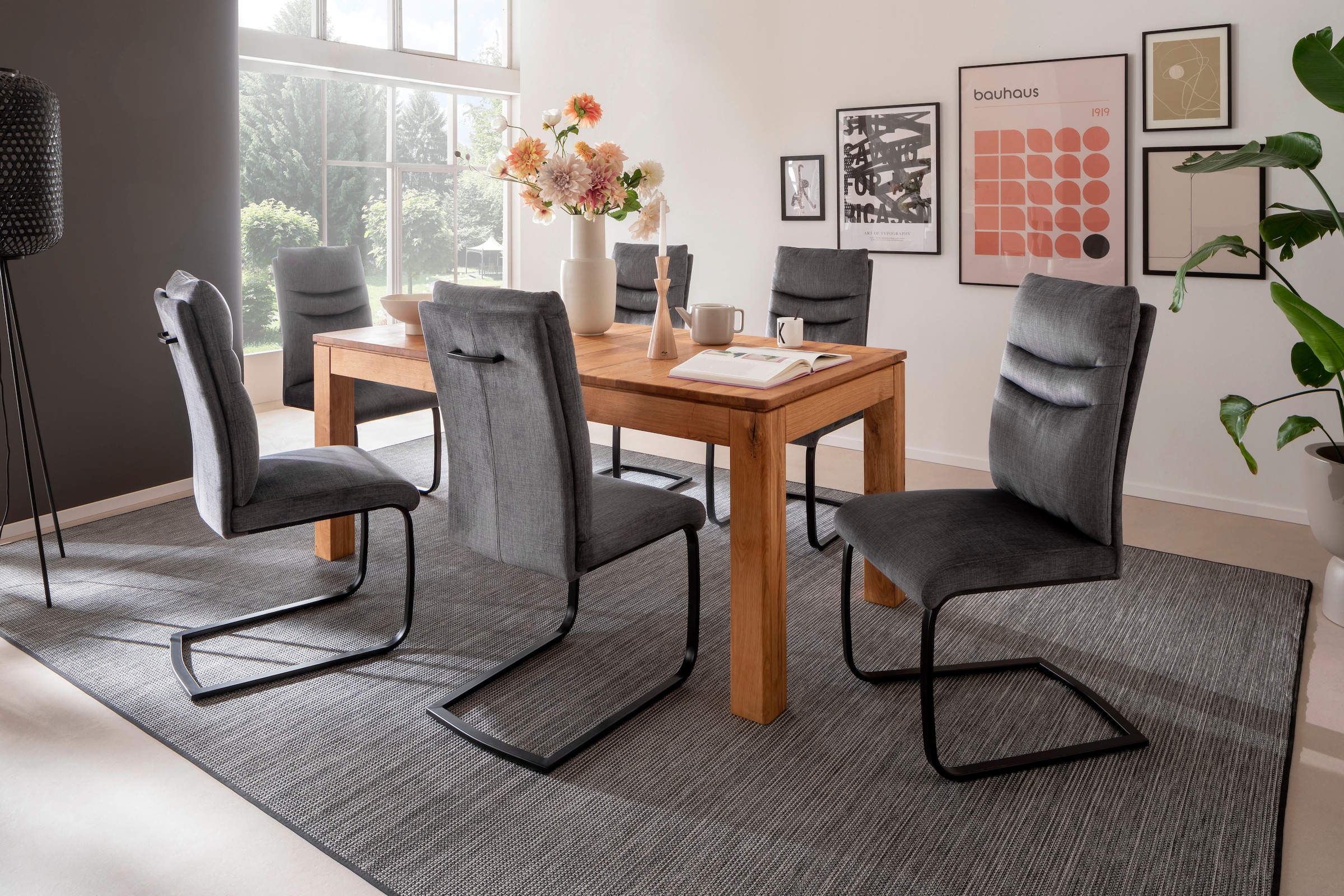 MCA furniture Freischwinger »Gibara Schwingstuhl 2er Set« (Set) 2 Stk.Esszimmerstuhl,Nosag Federung im Sitz,Flachrohr,Belastbarkeit 140 kg