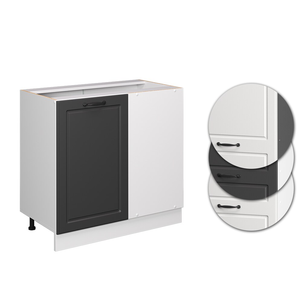 Vicco Eckunterschrank Küchenschrank Küchenzeile R-Line Landhaus 86 cm Weiß Anthrazit Tür